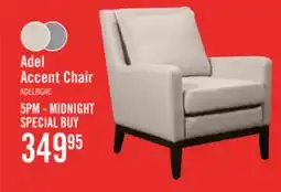 The Brick Adel 28.5 Linen-Look Fabric Accent Chair with Wood Base - Beige offer