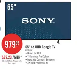 The Brick Sony 65 Bravia 3 LED 4K HDR10 Dolby Vision Motionflow XR 60Hz Google Smart TV (K65S30) offer
