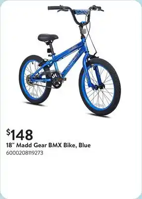 Walmart 18 Madd Gear BMX Bike, Blue offer