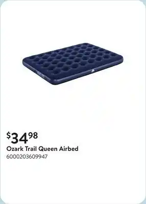 Walmart Ozark Trail Queen Airbed offer