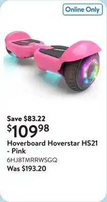Walmart Hoverboard Hoverstar HS21 - Pink offer