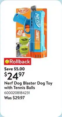 Walmart Nerf Dog Blaster Dog Toy with Tennis Balls offer