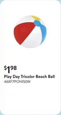 Walmart Play Day Tricolor Beach Ball offer