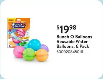 Walmart Bunch O Balloons Reusable Water Balloons, 6 Pack offer