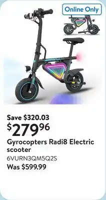 Walmart Gyrocopters Radi8 Electric scooter offer