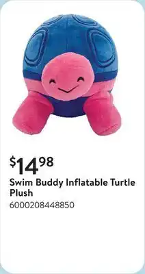 Walmart Swim Buddy Inflatable Turtle Plush offer