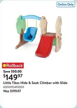 Walmart Little Tikes Hide & Seek Climber with Slide offer