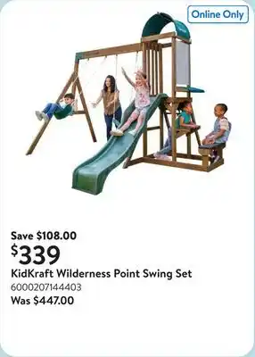 Walmart KidKraft Wilderness Point Swing Set offer