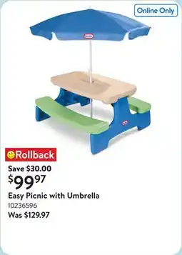 Walmart Easy Picnic with Umbrella offer