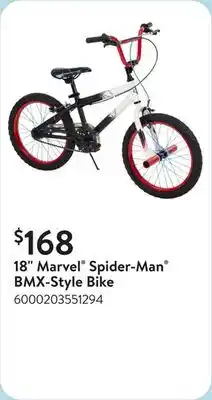 Walmart 18 Marvel Spider-Man BMX-Style Bike offer