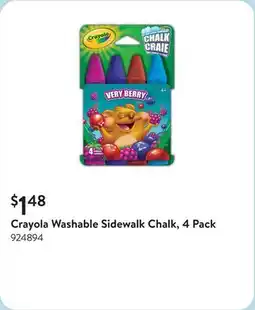 Walmart Crayola Washable Sidewalk Chalk, 4 Pack offer