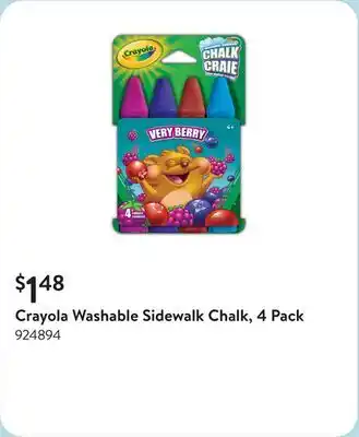 Walmart Crayola Washable Sidewalk Chalk, 4 Pack offer