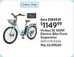 Walmart Viribus 26 500W Electric Bike Front Suspension offer