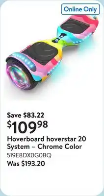 Walmart Hoverboard hoverstar 20 System – Chrome Color offer