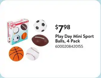 Walmart Play Day Mini Sport Balls, 4 Pack offer