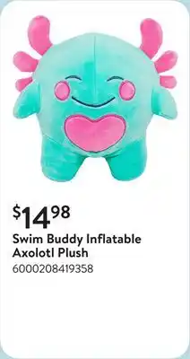 Walmart Swim Buddy Inflatable Axolotl Plush offer