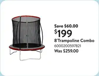 Walmart 8'Trampoline Combo offer