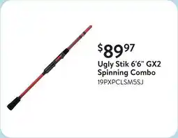 Walmart Ugly Stik 6'6 GX2 Spinning Combo offer