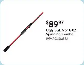 Walmart Ugly Stik 6'6 GX2 Spinning Combo offer