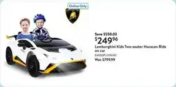 Walmart Lamborghini Kids Two-seater Huracan Ride on car​ offer