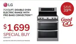 Goemans Appliances LG 7.3 CU. FT. DOUBLE OVEN ELECTRIC RANGE WITH PRO BAKE CONVECTION offer
