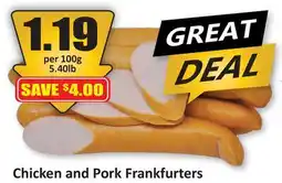 Starsky Chicken and Pork Frankfurters offer