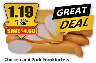 Starsky Chicken and Pork Frankfurters offer