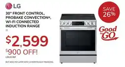 Goemans Appliances LG 30 FRONT CONTROL, PROBAKE CONVECTION , WI-FI CONNECTED INDUCTION RANGE offer