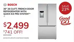 Goemans Appliances BOSCH 36 26 CU. FT. FRENCH DOOR REFRIGERATOR WITH QUICK ICE PRO SYSTEM offer