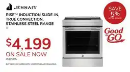 Goemans Appliances JENNAIR RISE INDUCTION SLIDE-IN, TRUE CONVECTION, STAINLESS STEEL RANGE offer