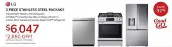 Goemans Appliances LG 3 PIECE STAINLESS STEEL PACKAGE offer