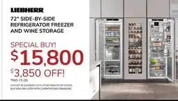 Goemans Appliances 72 SIDE‐BY‐SIDE REFRIGERATOR FREEZER AND WINE STORAGE offer