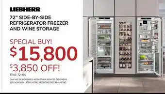Goemans Appliances 72 SIDE‐BY‐SIDE REFRIGERATOR FREEZER AND WINE STORAGE offer