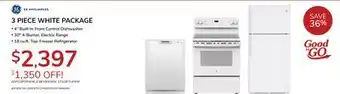 Goemans Appliances GE Appliances 3 PIECE WHITE PACKAGE offer