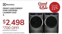 Goemans Appliances Electrolux FRONT LOAD ENERGY STAR CERTIFIED LAUNDRY DUO offer