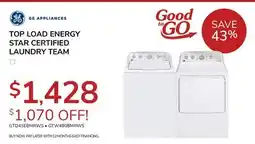Goemans Appliances GE ENERGY STAR CERTIFIED LAUNDRY TEAM offer