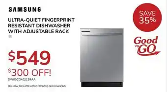 Goemans Appliances SAMSUNG ULTRA-QUIET FINGERPRINT RESISTANT DISHWASHER WITH ADJUSTABLE RACK offer