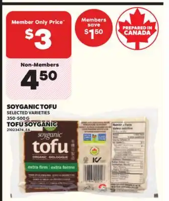 Independent City Market SOYGANIC TOFU, 350-500 G offer