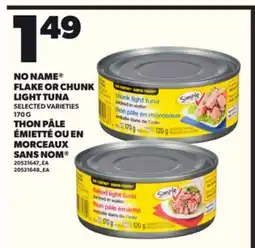 Independent City Market NO NAME FLAKE OR CHUNK LIGHT TUNA, 170 G offer