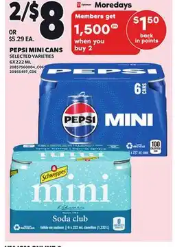 Independent City Market PEPSI MINI CANS, 6X222 ML offer