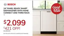 Goemans Appliances BOSCH 24 PANEL READY SMART DISHWASHER WITH HOME CONNECT AND THIRD RACK offer