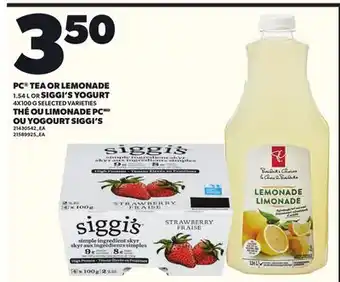Independent City Market PC TEA OR LEMONADE, 1.54 OR SIGGI'S YOGURT, 4X100 G offer