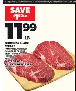 Independent City Market BONELESS BLADE STEAKS offer