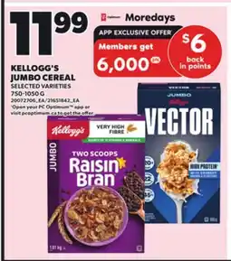Independent City Market KELLOGG'S JUMBO CEREAL, 750-1050 G offer