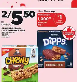 Independent City Market QUAKER DIPPS AND CHEWY GRANOLA BARS, 120-156 G offer
