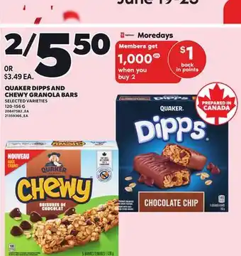 Independent City Market QUAKER DIPPS AND CHEWY GRANOLA BARS, 120-156 G offer