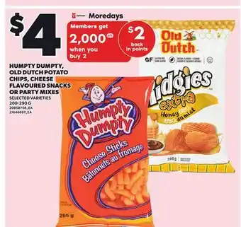 Independent City Market HUMPTY DUMPTY, OLD DUTCH POTATO CHIPS, CHEESE FLAVOURED SNACKS OR PARTY MIXES, 200-290 G offer