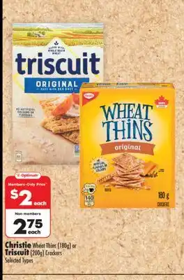 Shoppers Drug Mart Christie Wheat Thins (180g) or Triscuit (200g) Crackers offer