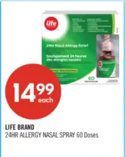 Shoppers Drug Mart LIFE BRAND 24HR ALLERGY NASAL SPRAY offer