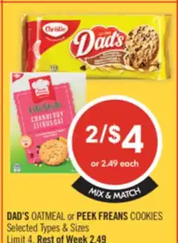 Shoppers Drug Mart DAD'S OATMEAL or PEEK FREANS COOKIES offer